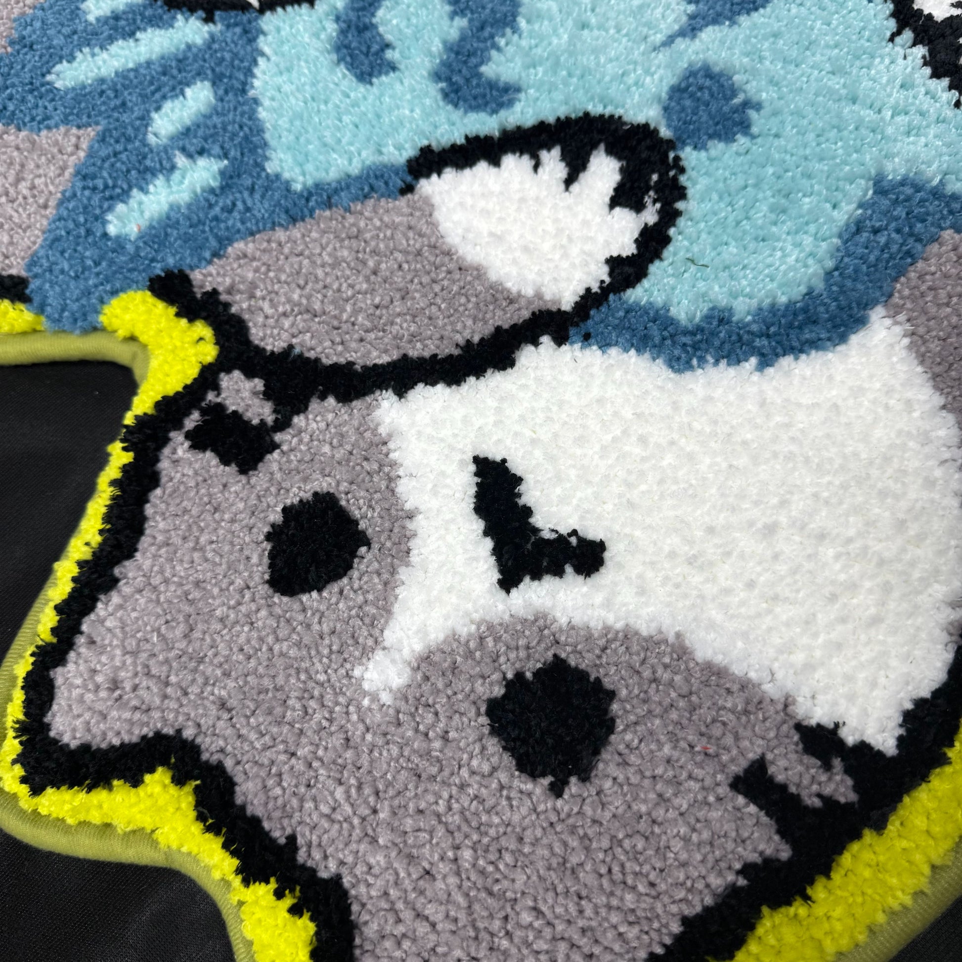 Cute Cat with Fish Tufted Rug | Kawaii Feline Accent Mat for Kids Room - Fucolina