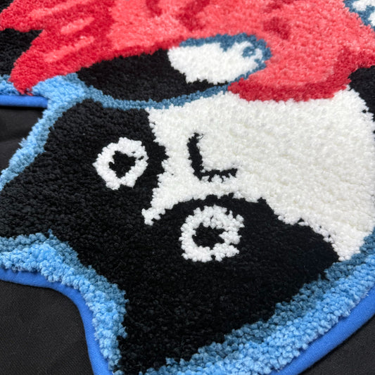 Grumpy Cat with Fish Tufted Rug | Funny & Cute Kawaii Feline Floor Mat - Fucolina