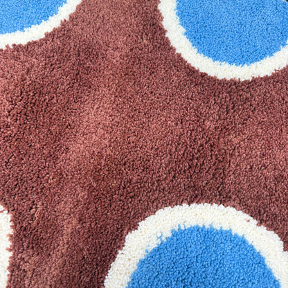 Retro Wavy Pattern Tufted Rug | Geometric Shaped Mat | Abstract Art Floor Mat - Fucolina