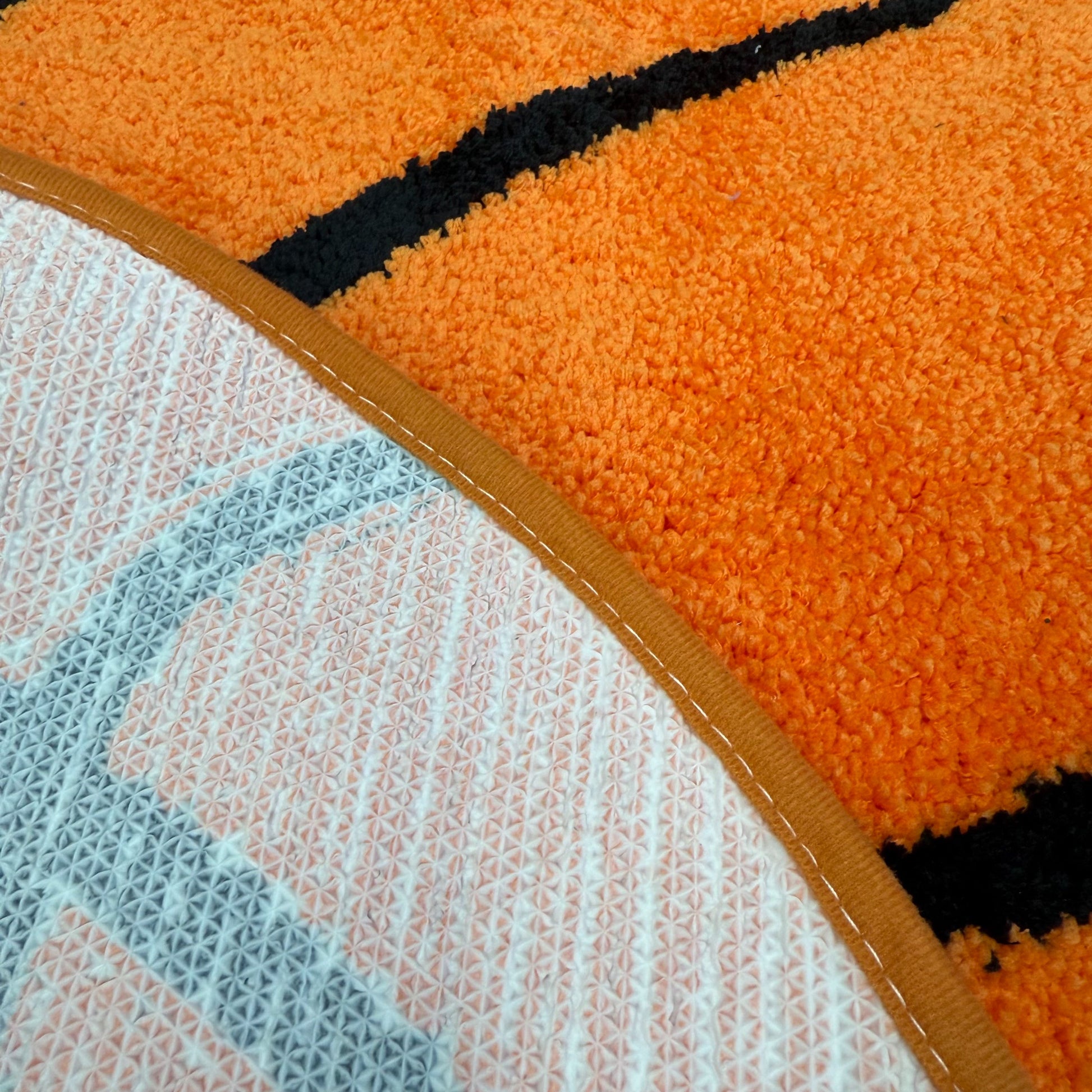 Basketball Shaped Tufted Rug | Sports Themed Round Mat | Boys Room Decor - Fucolina