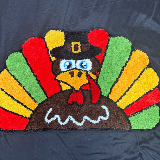 Thanksgiving Turkey Tufted Rug | Holiday Themed Decor Mat | Cute Cartoon Accent Rug - Fucolina