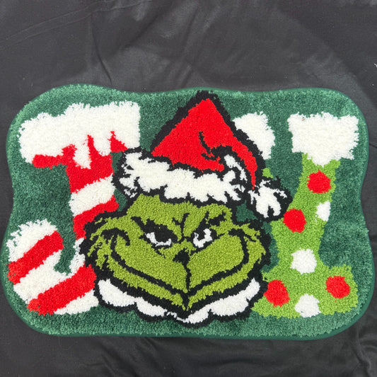 Christmas Grinch Tufted Rug | Holiday Themed Decor Mat | Cartoon Accent Rug - Fucolina