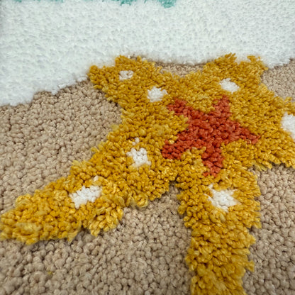 Beach & Ocean Tufted Rug | Starfish Crab Pattern Mat | Bathroom Non-slip Rug - Fucolina