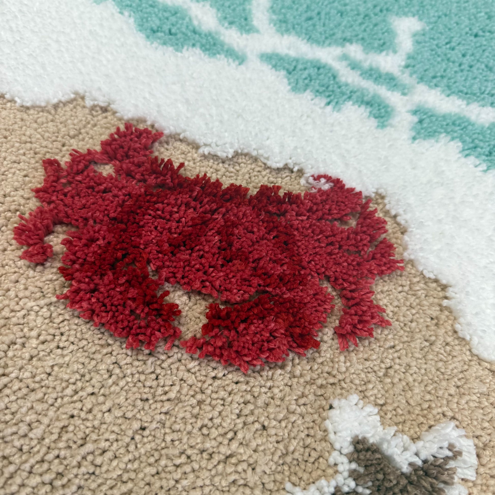 Beach & Ocean Tufted Rug | Starfish Crab Pattern Mat | Bathroom Non-slip Rug - Fucolina