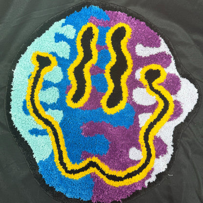 Abstract Smiley Face Tufted Rug | Psychedelic Style Mat | Trendy Art Decor - Fucolina