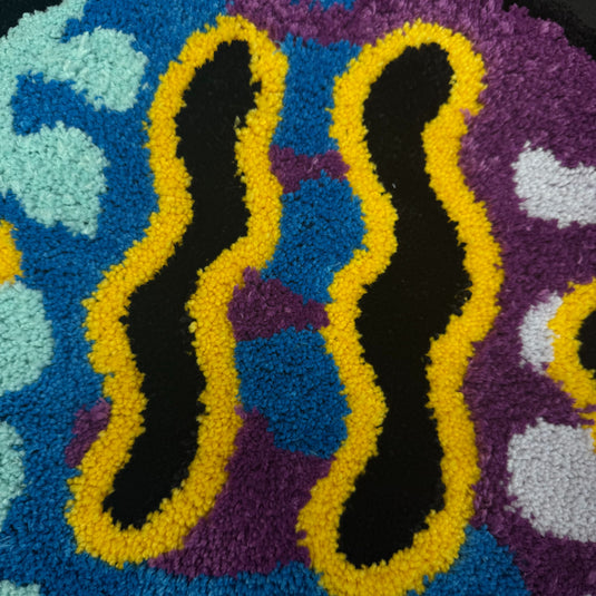 Abstract Smiley Face Tufted Rug | Psychedelic Style Mat | Trendy Art Decor - Fucolina