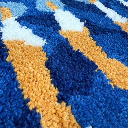 Menorah Tufted Rug | Hanukkah Themed Decor Mat | Festival Accent Rug - Fucolina