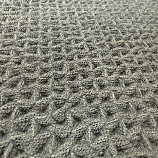 Textured Dark Grey Rectangular Mat with Chunky Knit Pattern - Fucolina