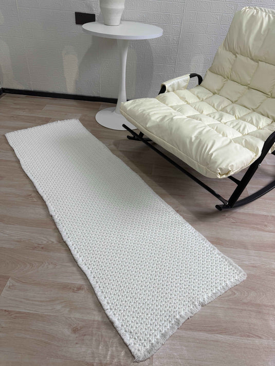White Woven Carpet For Living Room - Fucolina