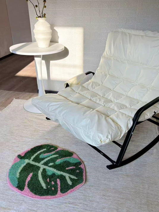 Monstera Leaf Tufted Rug | Botanical Plant Accent Mat for Bohemian Decor - Fucolina
