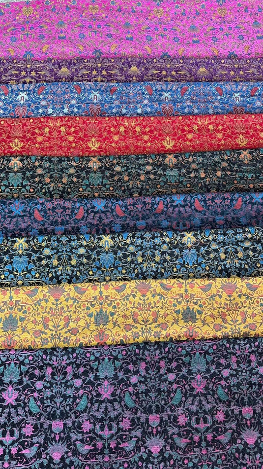 Vintage Jacquard Multi - Color Pattern Decorative Fabric Swatch