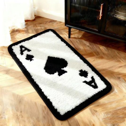 Spade A Poker - shaped Flocking Carpet