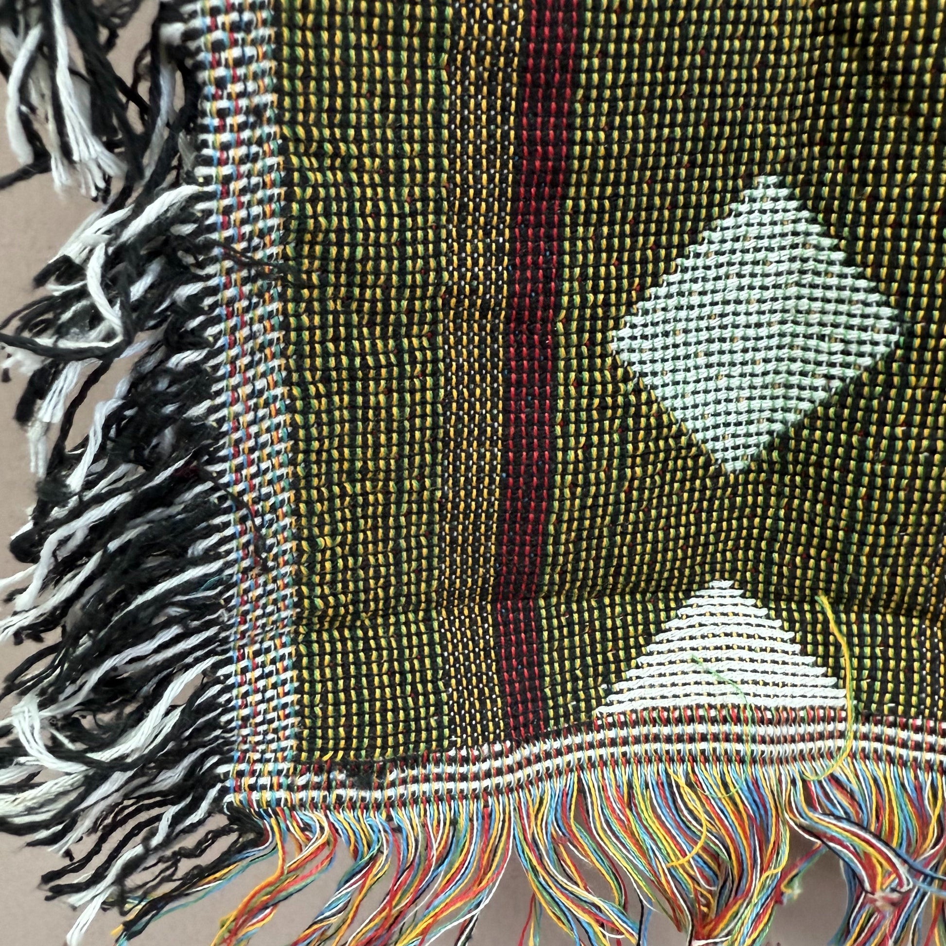 Earthy Geometric Woven Tapestry Blanket | Modern Farmhouse Boho Wall Decor - Fucolina