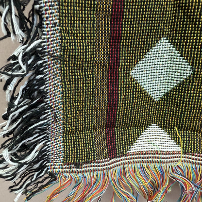 Earthy Geometric Woven Tapestry Blanket | Modern Farmhouse Boho Wall Decor - Fucolina