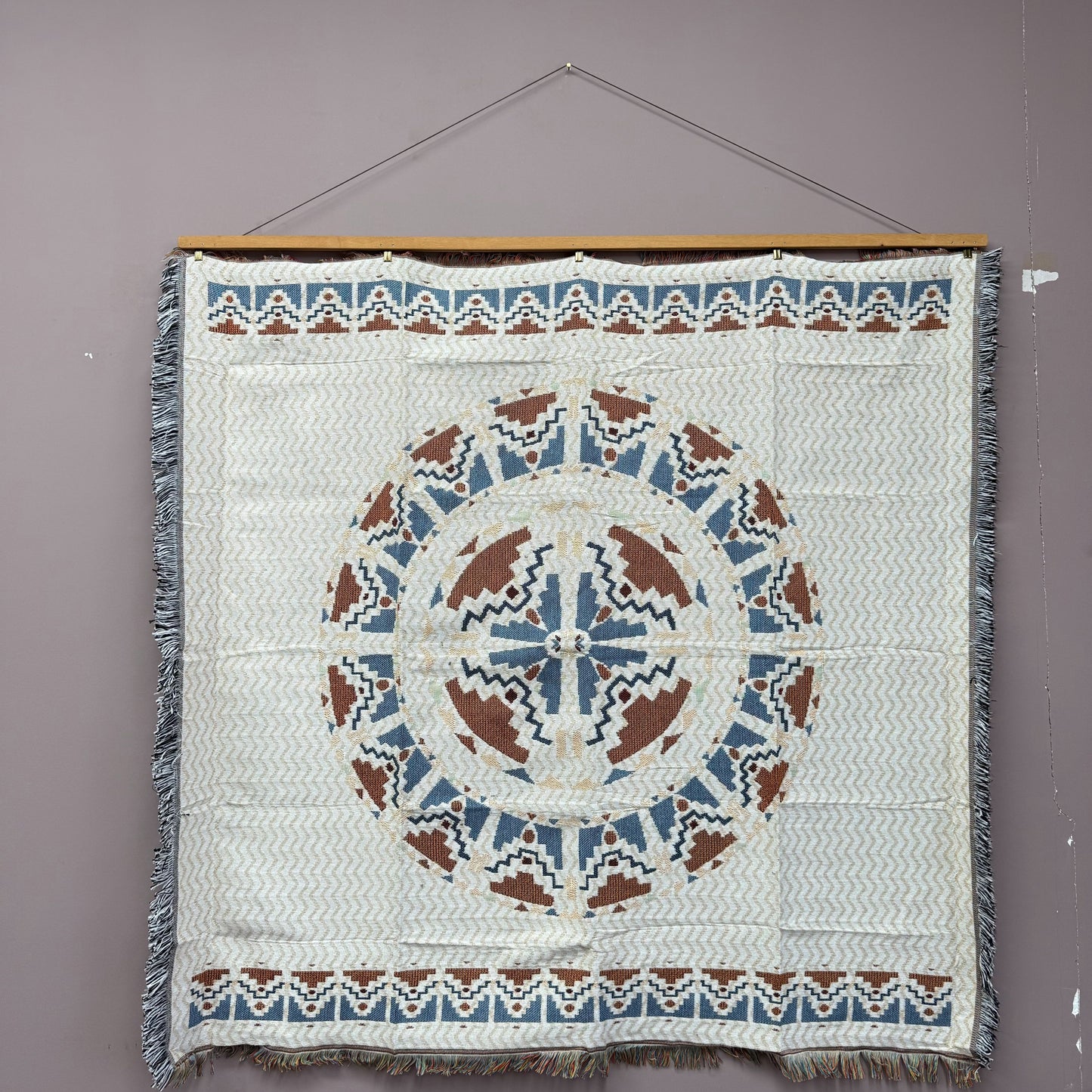 Geometric Mandala Woven Tapestry Blanket | Bohemian Southwestern Wall Decor - Fucolina