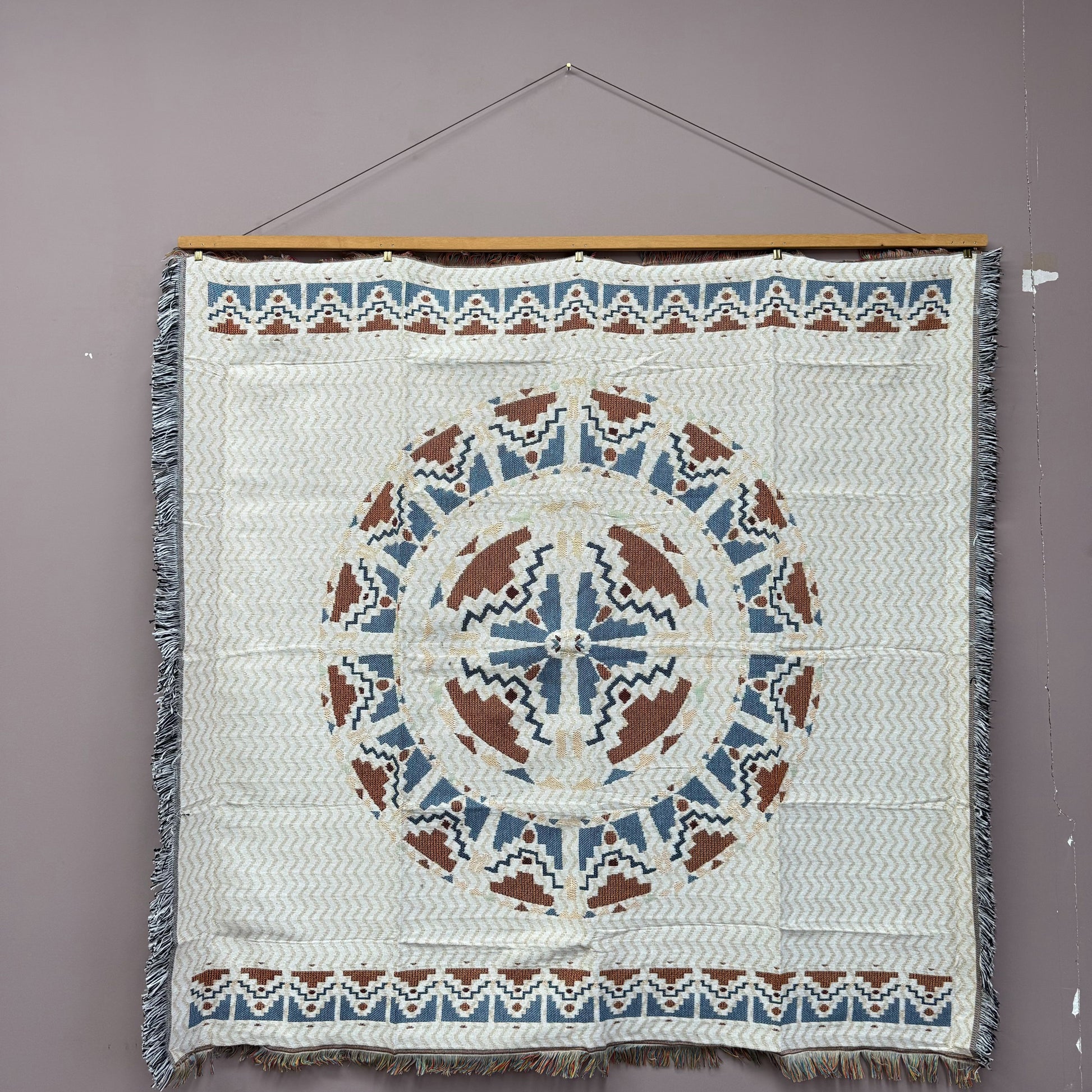 Geometric Mandala Woven Tapestry Blanket | Bohemian Southwestern Wall Decor - Fucolina