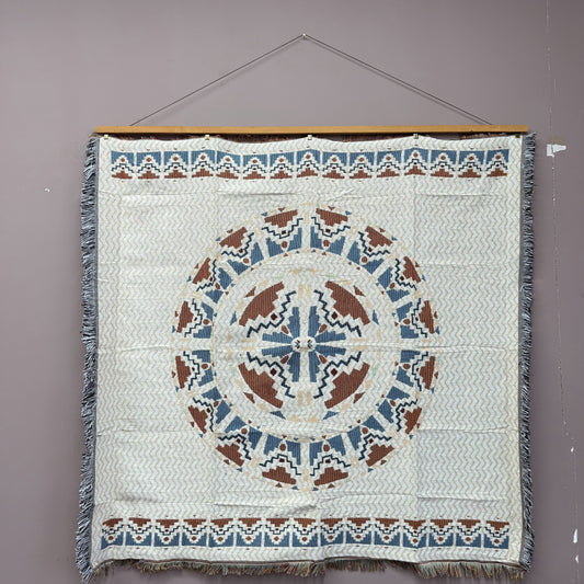 Geometric Mandala Woven Tapestry Blanket | Bohemian Southwestern Wall Decor - Fucolina