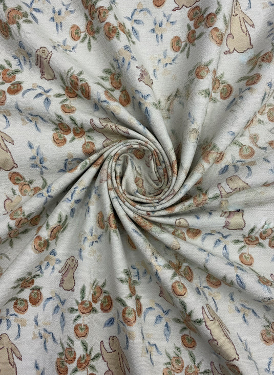 Cute Rabbit Blessing Chenille Jacquard Fabric