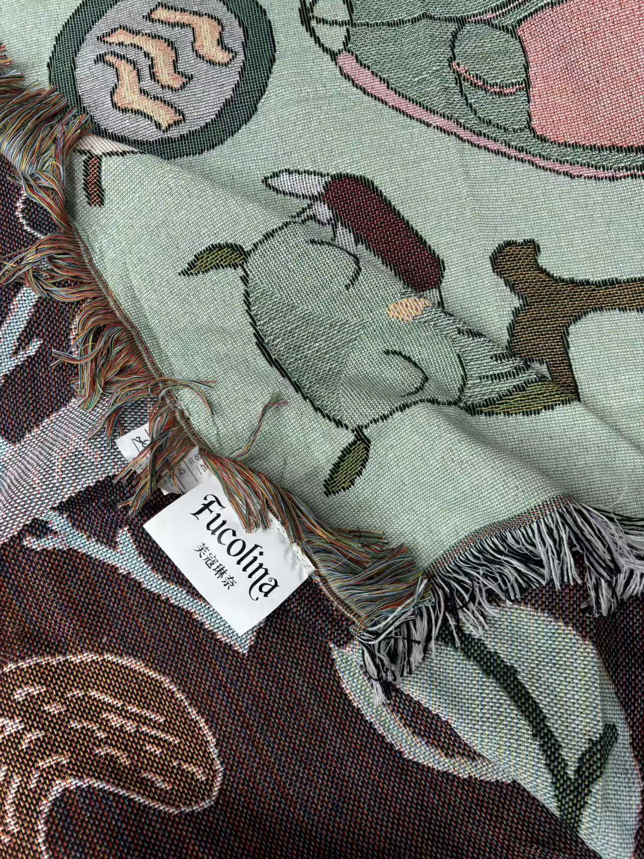 Camping Themed Woven Tapestry Blanket - Fucolina