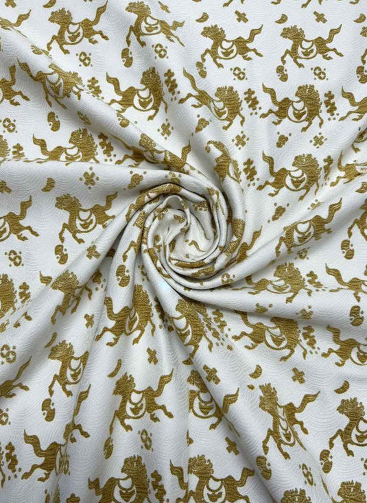 New Chinese Auspicious Beast Pattern Chenille Jacquard Fabric