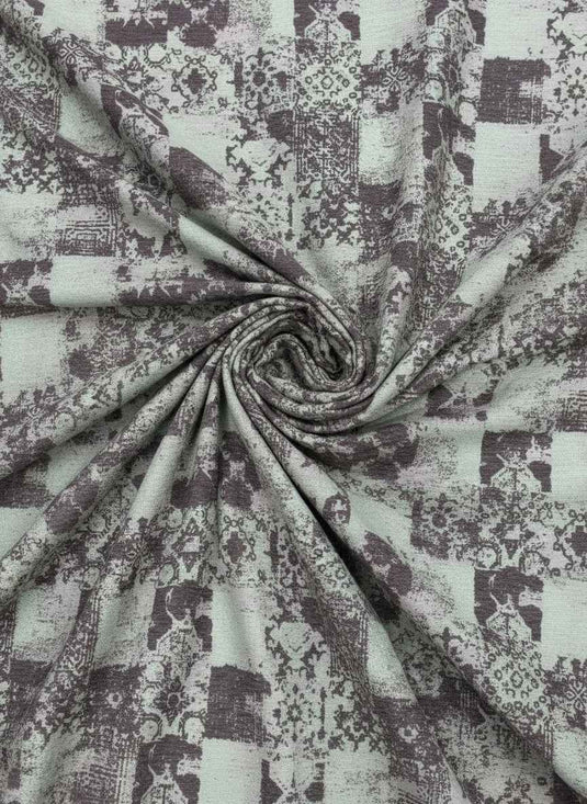 Retro Distressed Geometric Patchwork Chenille Jacquard Fabric