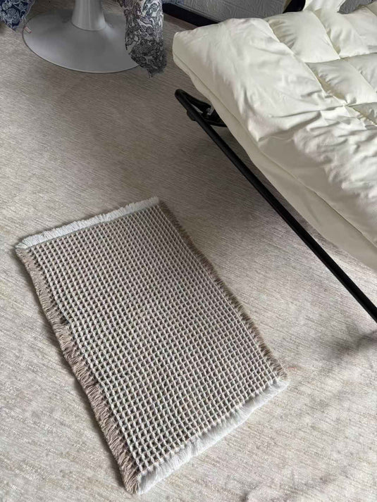 Modern Minimalist Two-color Waffle Weave Floor Mat