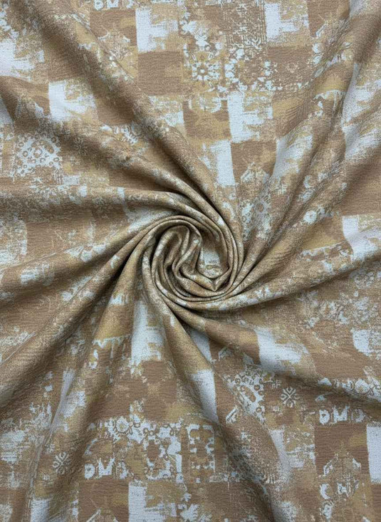 Retro Distressed Geometric Patchwork Chenille Jacquard Fabric