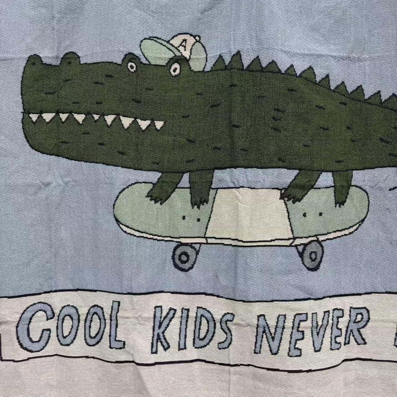 Cool Skater Crocodile Woven Throw Blanket | Kids Cartoon Tapestry & Sofa Cover | Cool Kids Never Sleep - Fucolina