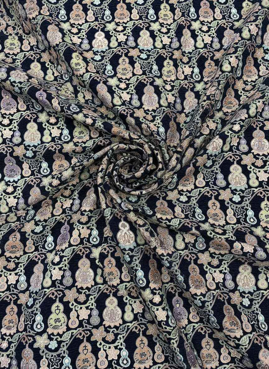 New Chinese style gourd pattern chenille jacquard fabric