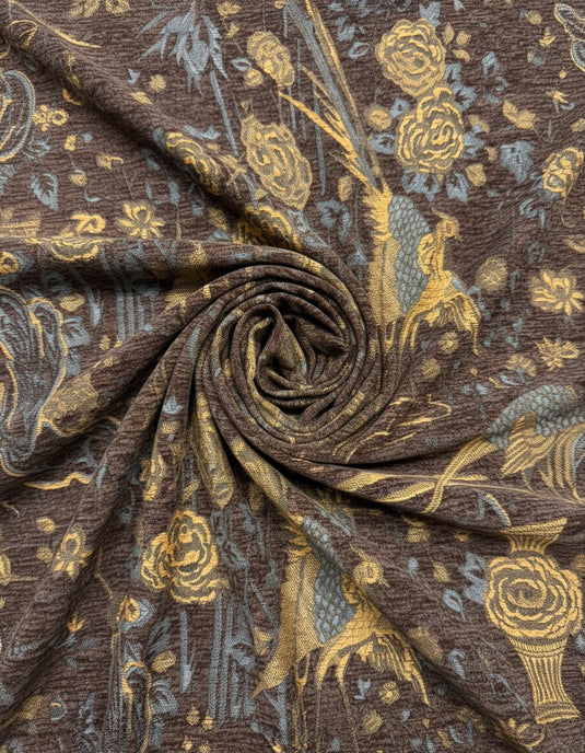 Floral and Bird Jacquard Fabric Color Card (Multiple Colors Available)