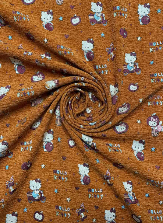 Hello Kitty playful chenille jacquard fabric, a versatile fabric for cute soft furnishings and children's clothing in multiple colors