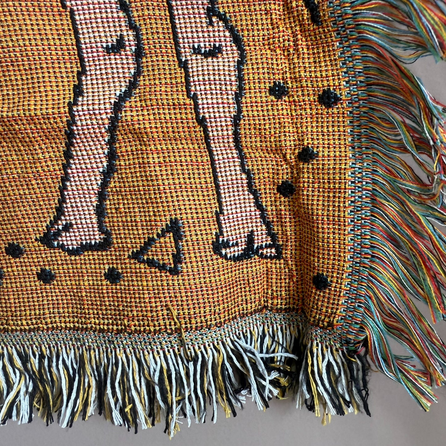 "Desert Caravan" Camel & Cactus Woven Tapestry | Eclectic Boho Wall Art - Fucolina