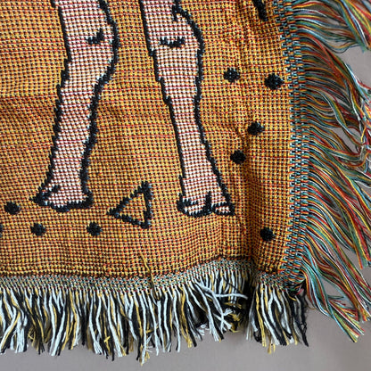 "Desert Caravan" Camel & Cactus Woven Tapestry | Eclectic Boho Wall Art - Fucolina
