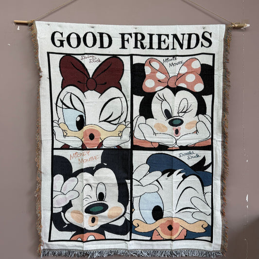 "Good Friends" Disney Woven Tapestry | Mickey, Minnie, - Fucolina