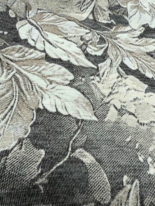 Vintage Floral Leaf Chenille Jacquard Throw Pillow(Pillow insert not included)