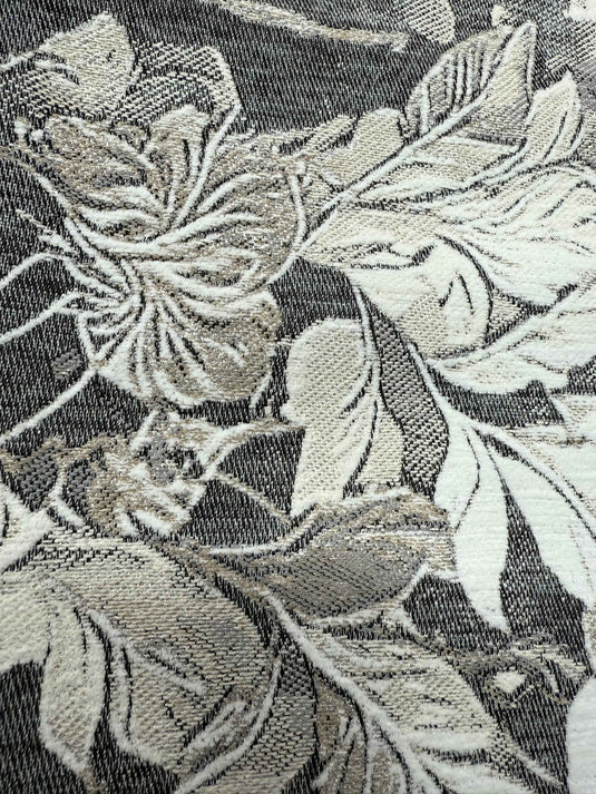 Vintage Floral Leaf Chenille Jacquard Throw Pillow(Pillow insert not included)