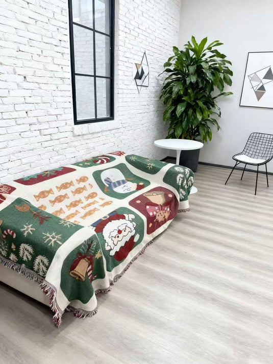 Christmas themed jacquard sofa blanket - Fucolina