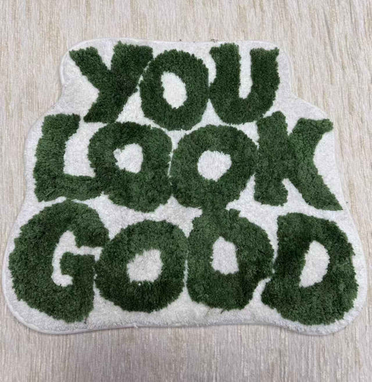 Inspirational Letter "YOU LOOK GOOD" Flocking Carpet