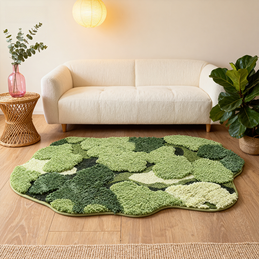 3D Moss Tufted Rug | Realistic Green Botanical Accent Floor Mat - Fucolina
