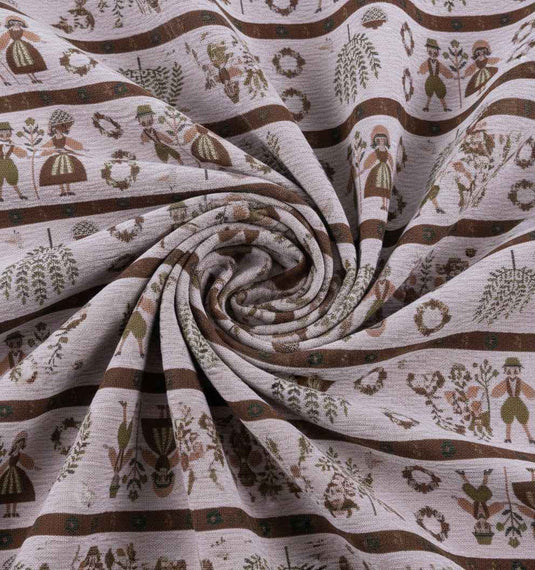 European folk-style figure chenille jacquard fabric, multi-colored childlike soft furnishings and clothing universal fabric