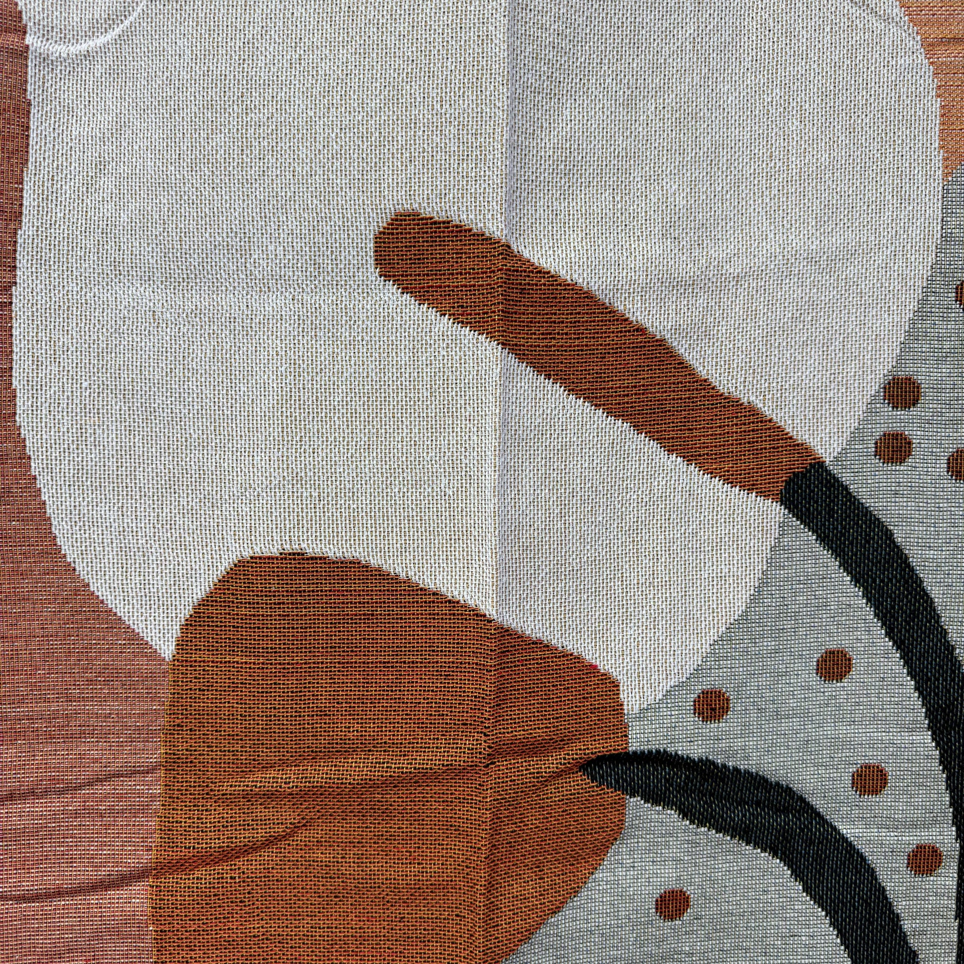 Abstract Woman Portrait Woven Tapestry | Modern Earthy Tones Wall Art - Fucolina