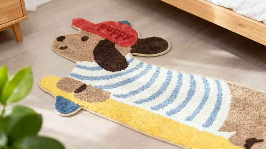 Trendy Skateboarding Dog-shaped Flocked Carpet