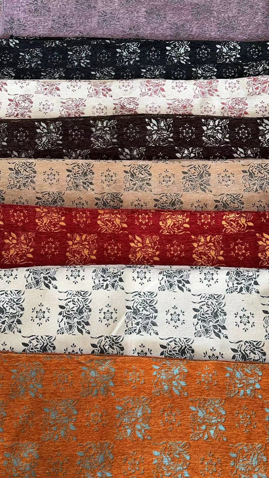 Vintage Pattern Jacquard Multi - Color Decorative Fabric