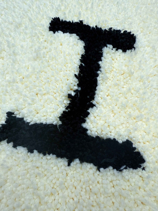 Letter and Heart Flocked Carpet