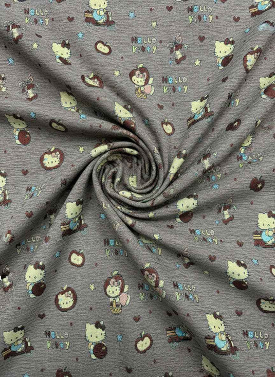 Hello Kitty playful chenille jacquard fabric, a versatile fabric for cute soft furnishings and children's clothing in multiple colors