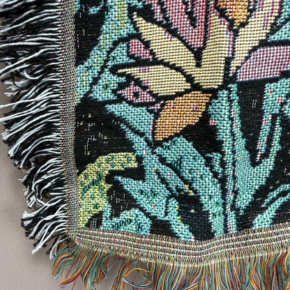 "Jungle Dream" Tiger and Woman Woven Tapestry | Bohemian Forest Wall Hanging - Fucolina
