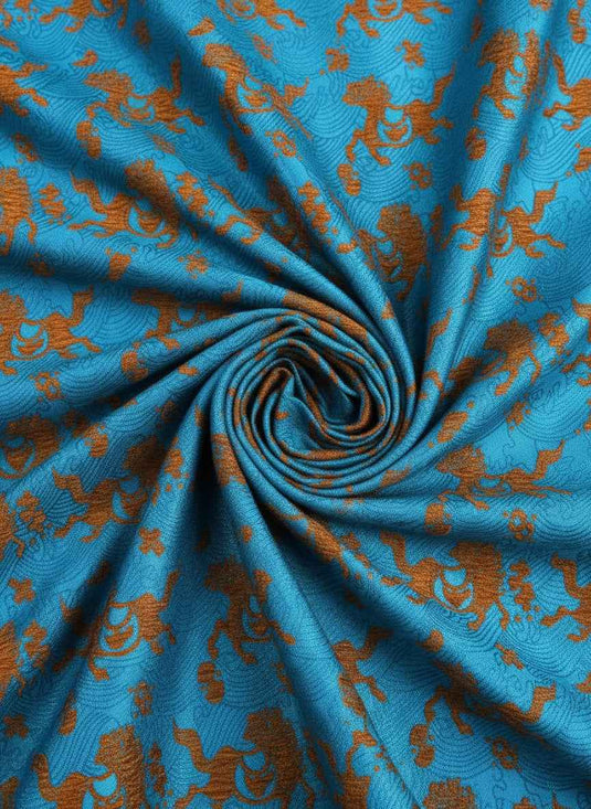 New Chinese Auspicious Beast Pattern Chenille Jacquard Fabric