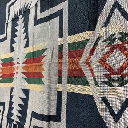 "Sacred Cross" Southwestern Tribal Woven Blanket | Geometric Tapestry Wall Art - Fucolina