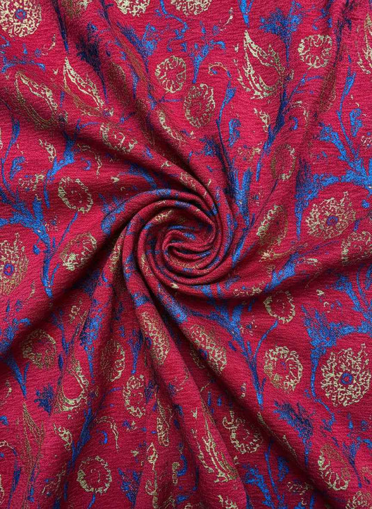European Retro Paisley Pattern Chenille Jacquard Fabric