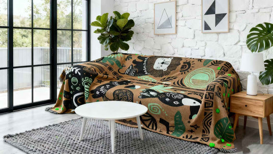 Animal pattern jacquard sofa throw - Fucolina